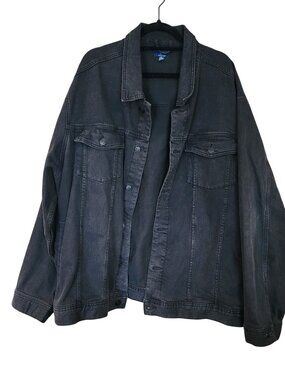 George Black Trucker Denim Jean Jacket Mens Size 3XL